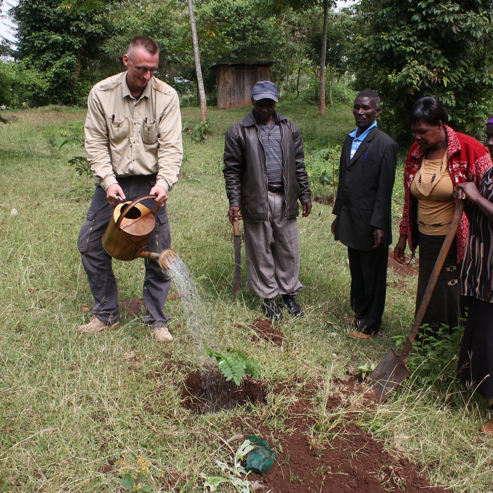 Sustainable ecotourism safari in Kenya with elephants and acacia trees at sunset
